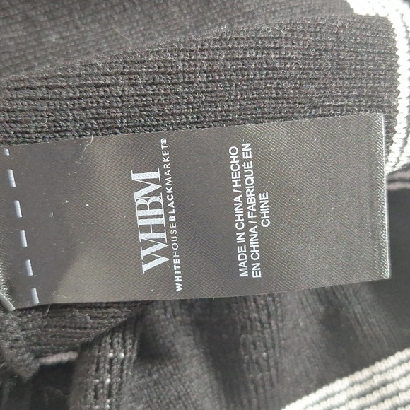 White House Black Market Black and White Striped Sleeveless Sweater - Picture 8 of 10